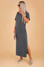 Estela | Elegancka Suknia z Rękawem Nietoperz