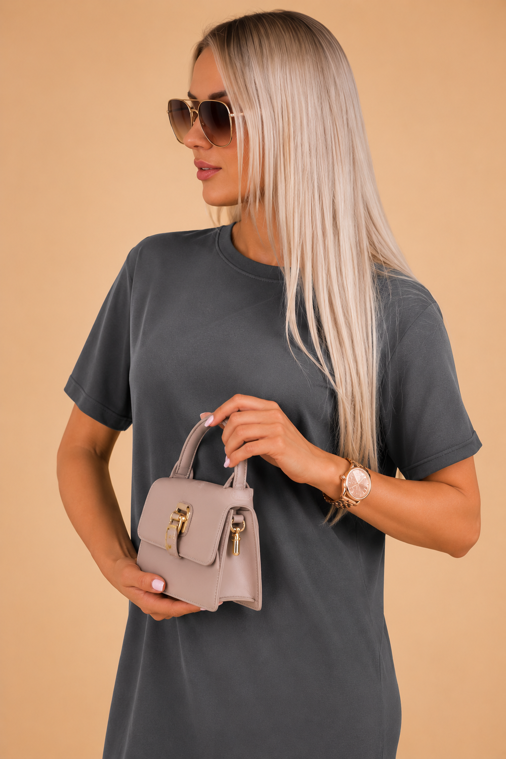Estela | Elegancka Suknia z Rękawem Nietoperz