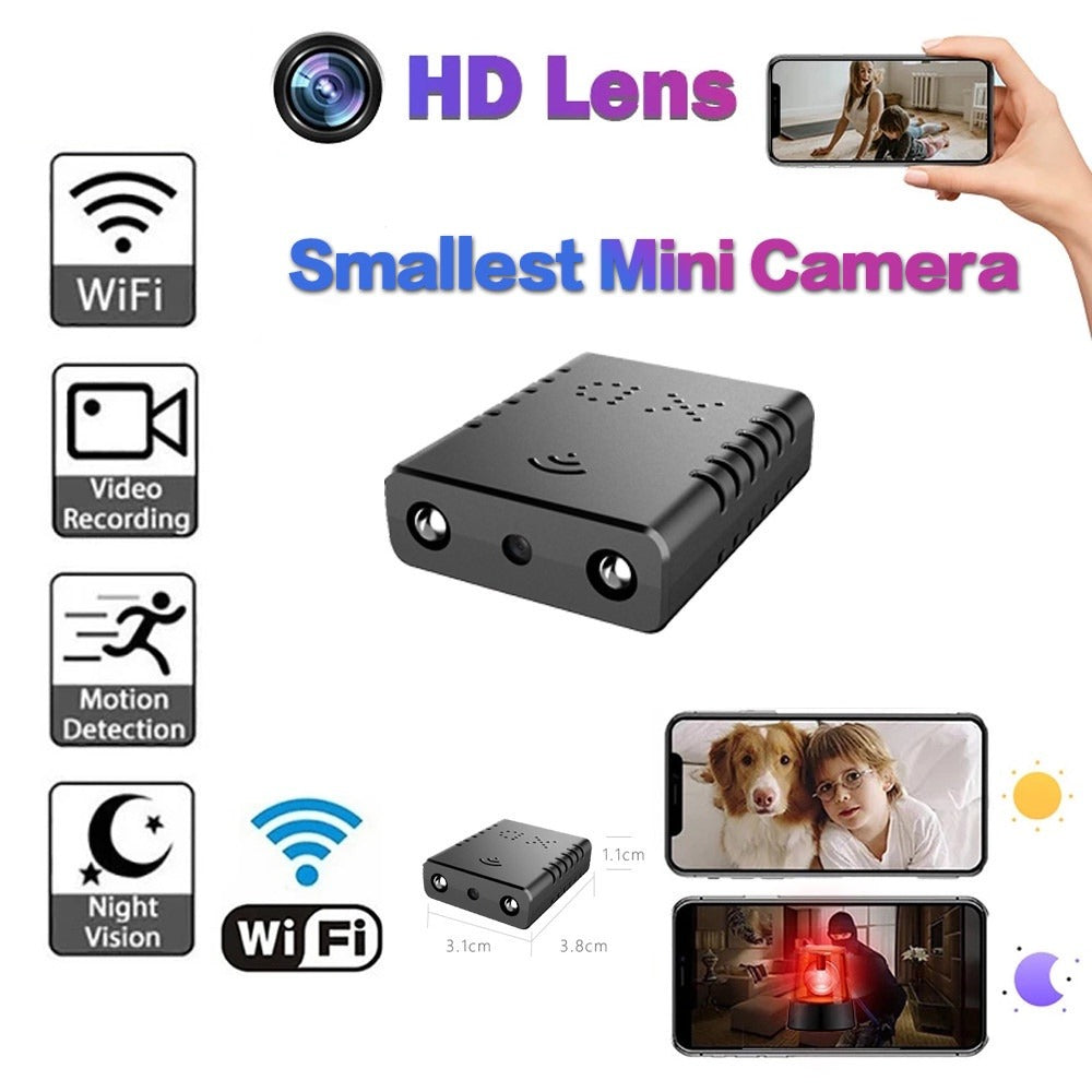 Ultrakompaktowa mini kamera Full HD z funkcją widzenia w nocy i detekcją ruchu