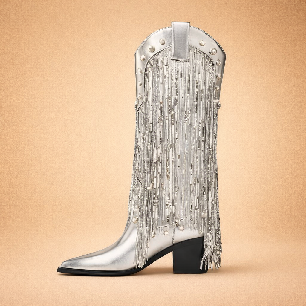 luxury-model-wearing-fringe-chain-knee-high-western-boots-front-studio-po.png
