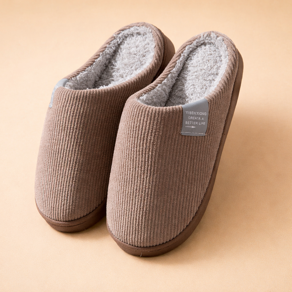 Men’s closed-front home slippers with supportive sole designed for indoor comfort and daily wear