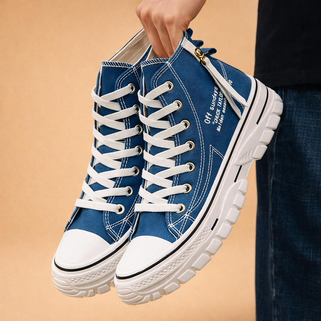 Gerard | Męskie miejskie sneakersy typu high-top na masywnej podeszwie