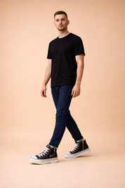 Gerard | Męskie miejskie sneakersy typu high-top na masywnej podeszwie