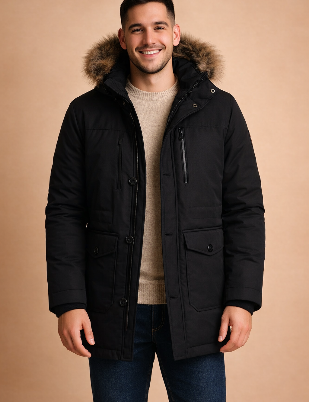 Eldric | Zimowa Parka z Kapturem