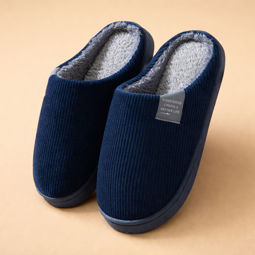 Men’s indoor slip-on footwear with closed front design for everyday home comfort and relaxed walking