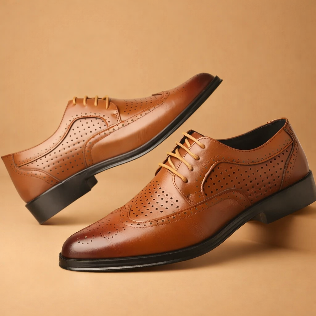 Men’s lace-up everyday shoes with refined silhouette and perforated detailing for smart casual wear