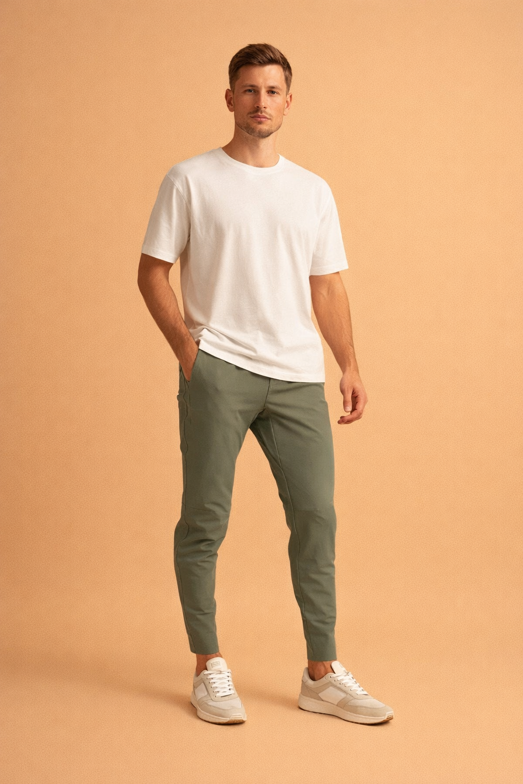 Maks | Męskie Zwężane Spodnie Slim Fit z Elastycznym Pasem