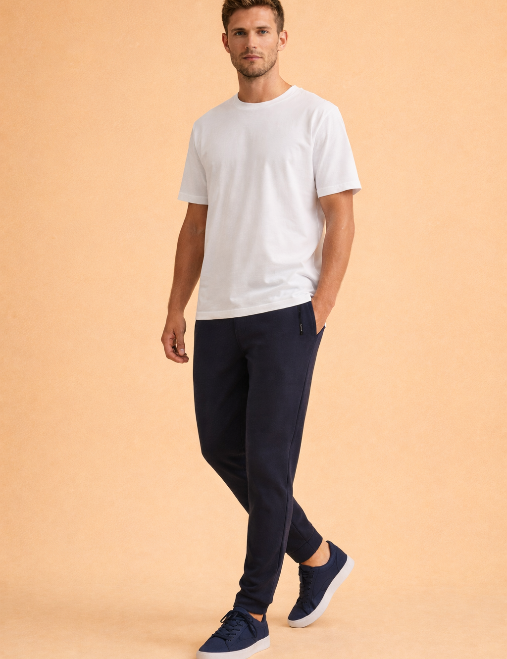 Maks | Męskie Zwężane Spodnie Slim Fit z Elastycznym Pasem