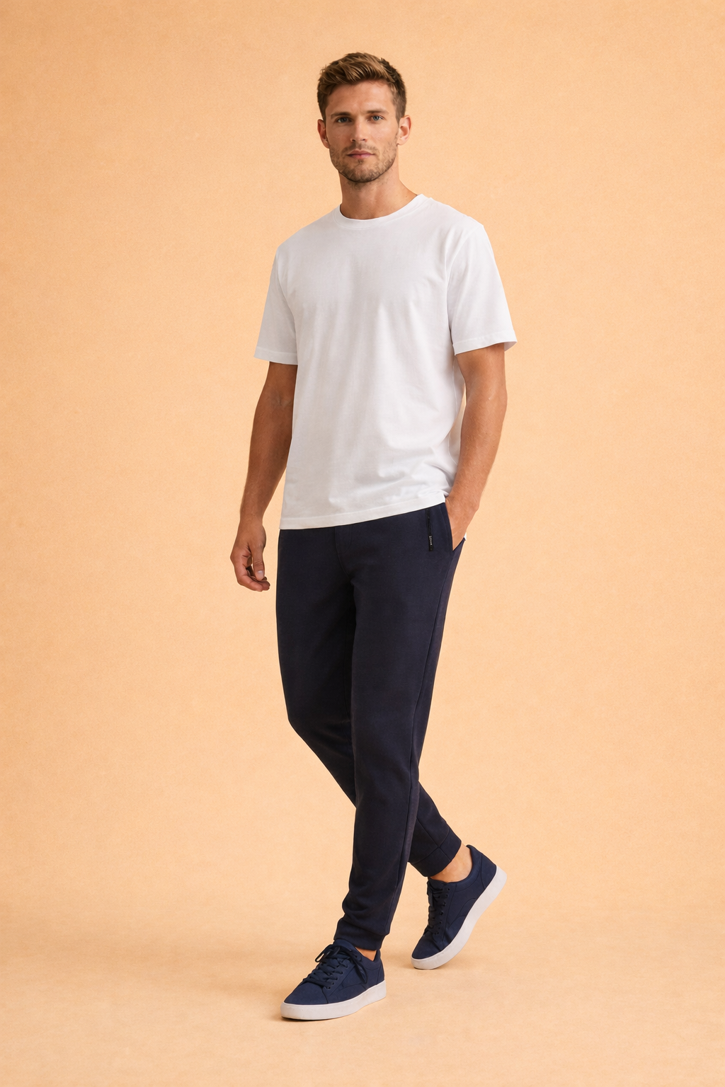 Maks | Męskie Zwężane Spodnie Slim Fit z Elastycznym Pasem