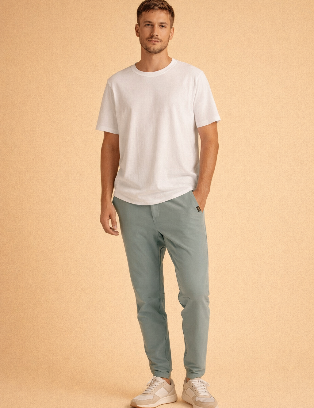 Maks | Męskie Zwężane Spodnie Slim Fit z Elastycznym Pasem
