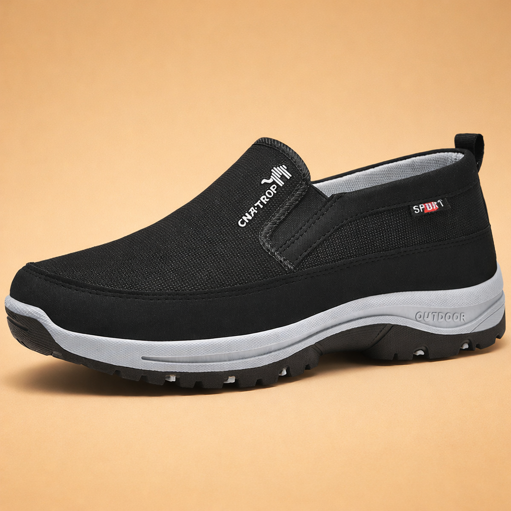 Men’s slip-on walking shoes with cushioned sole, supportive design and everyday comfort fit