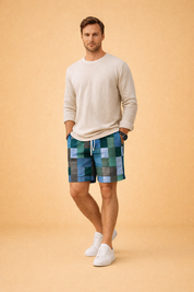 Dariusz | Męskie Letnie Spodenki Patchwork