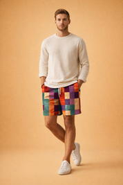 Dariusz | Męskie Letnie Spodenki Patchwork