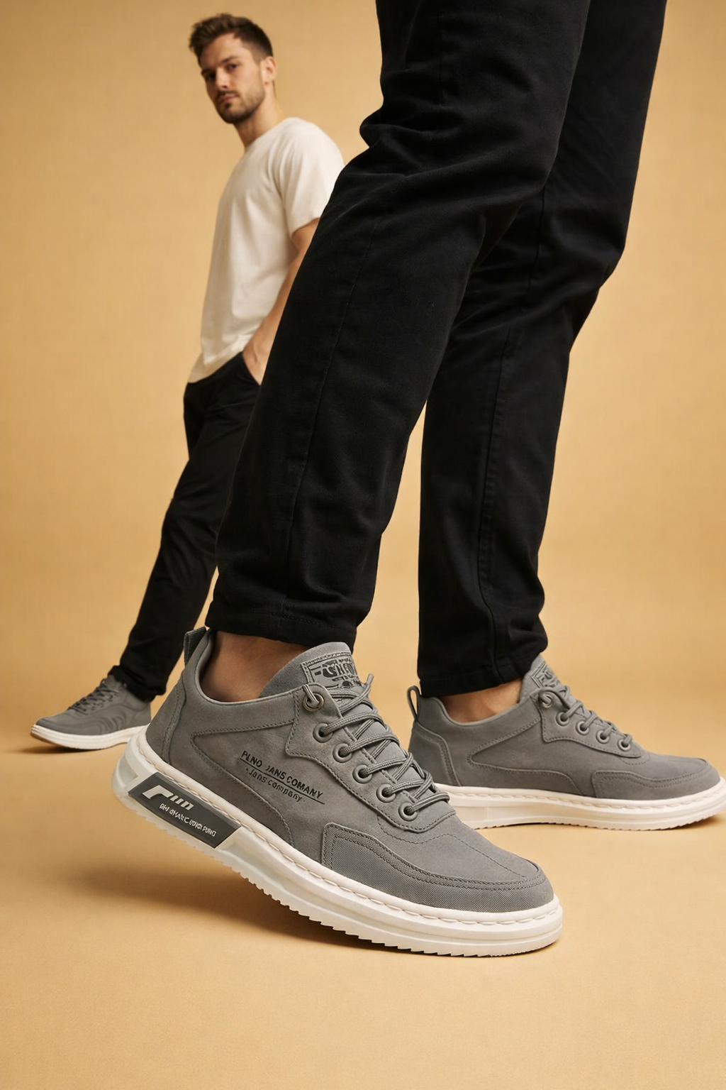Julian | Męskie miejskie sneakersy casual sznurowane