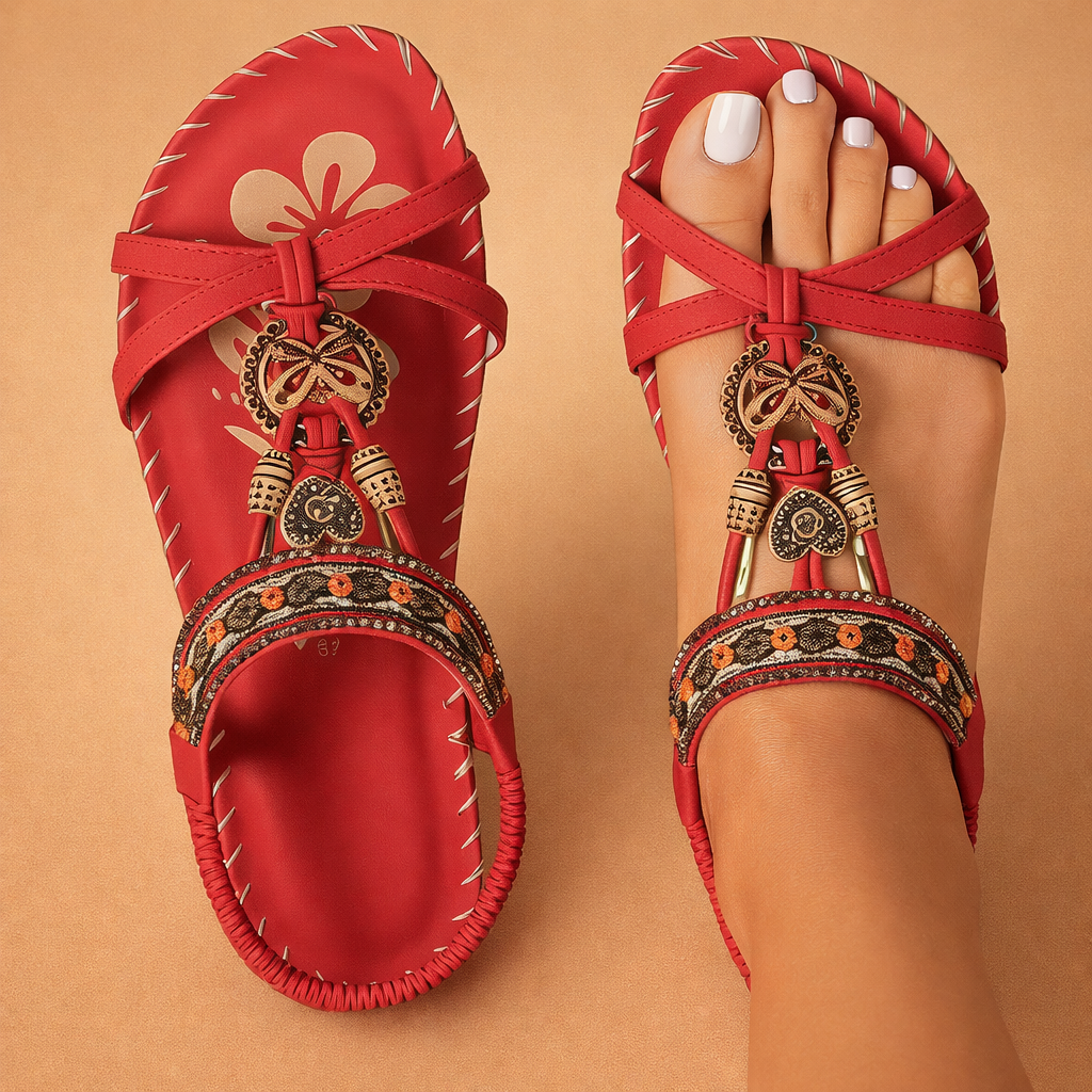 Cora | Damskie eleganckie sandały płaskie w stylu boho