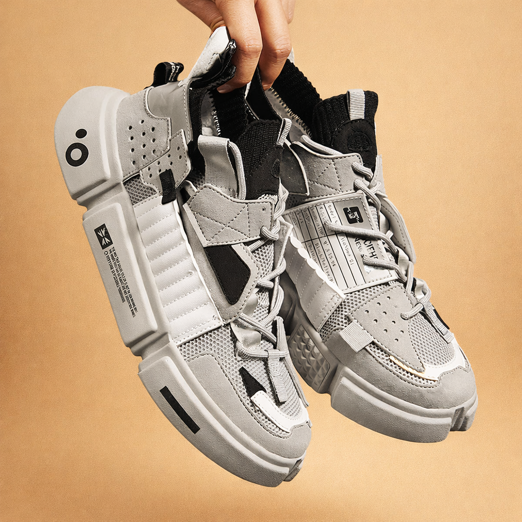 Urban performance sneakers with modern structured sole and supportive high-cut design for everyday city comfort
