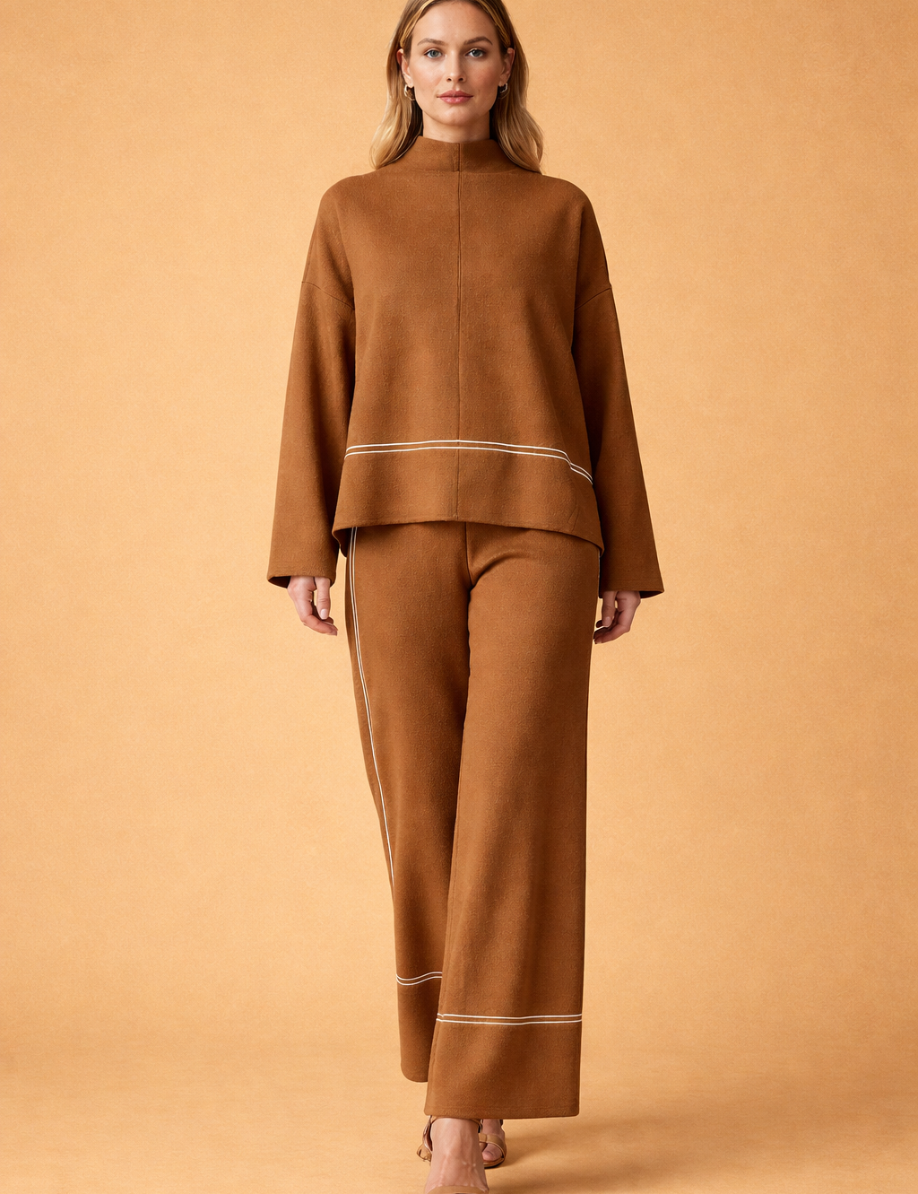 Paulina | Damski Casualowy Komplet Sweter i Spodnie