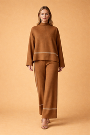 Paulina | Damski Casualowy Komplet Sweter i Spodnie